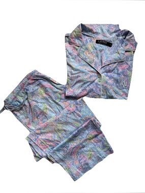 Lauren Ralph Lauren 2PC Blue/Purple/Pink Paisley Capri Pajama Set S, M, L, XL